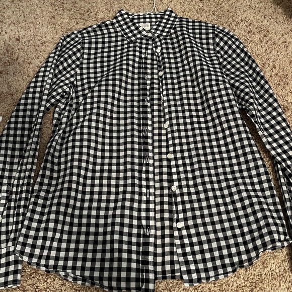 J. Crew Tops - Black & White Gingham Button-Front Women's Shirt
